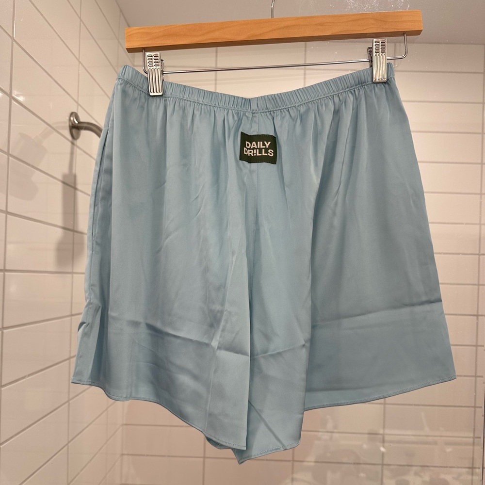 Daily Drills Blue Silk Shorts - Medium
